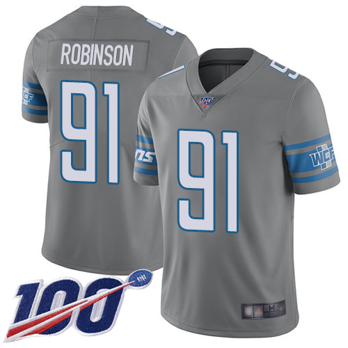 Detroit Lions Limited Steel Men Ahawn Robinson Jersey NFL Football #91 100th Season Rush Vapor Untouchable